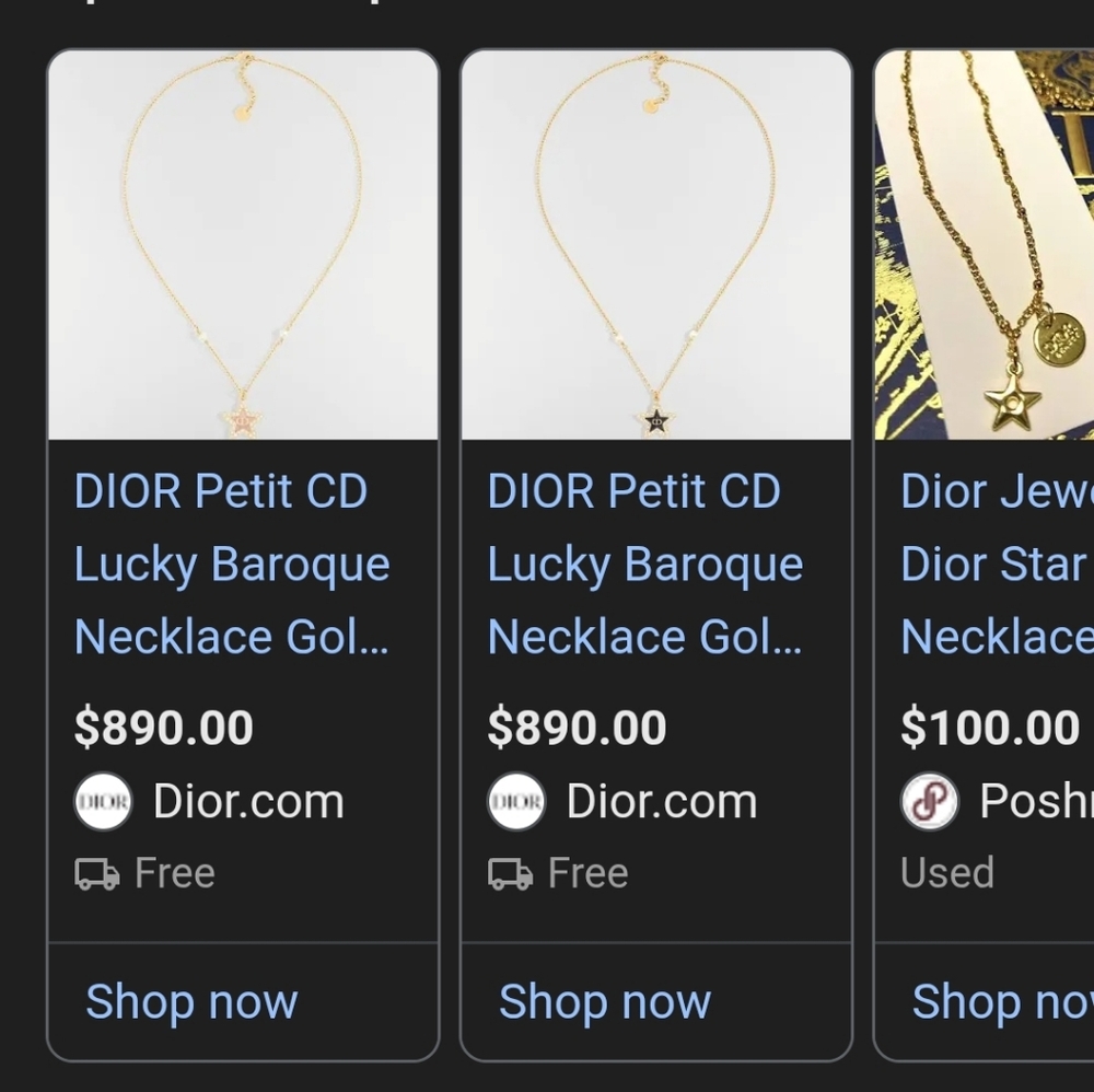 Dior Silver Star Charm Necklace - Picture 2 of 2